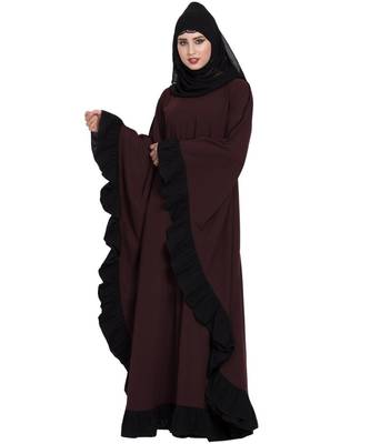 Wine Plain kashibo Abaya 1