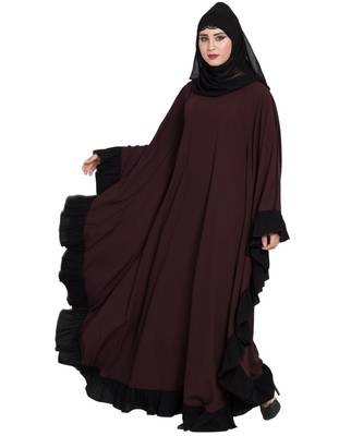 Wine Plain kashibo Abaya 2