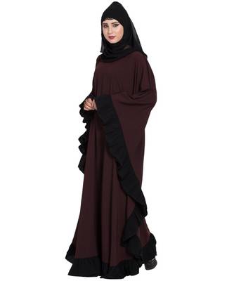 Wine Plain kashibo Abaya 3