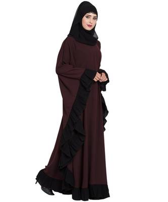 Wine Plain kashibo Abaya 4