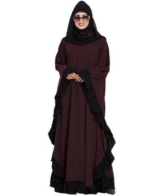 Wine Plain kashibo Abaya 6