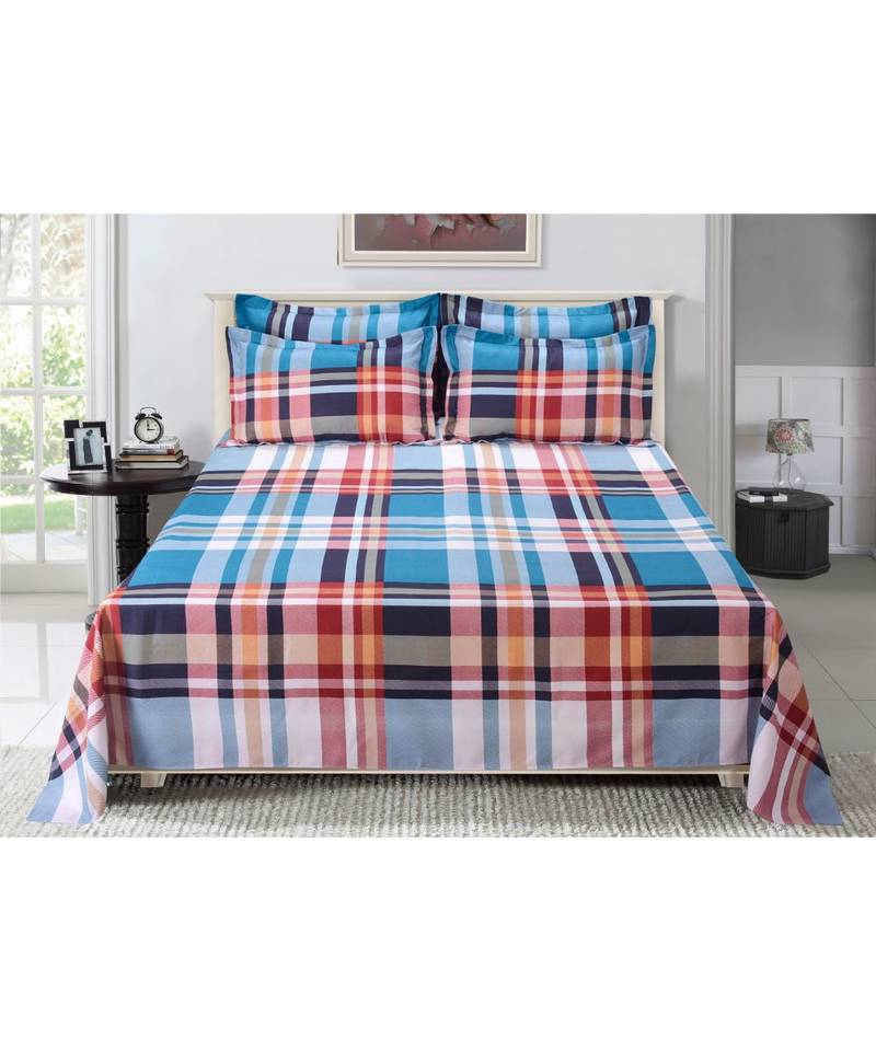 Multicolor checked bed-sheets