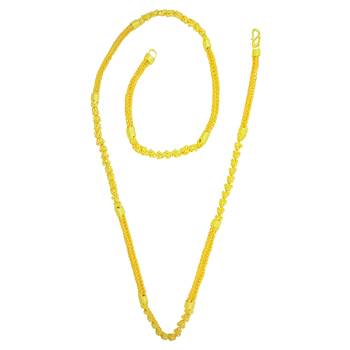Saizen Dazzling Yellow Gold Chain For Men/Boys/Boyfriend/Husband & Unisex 3