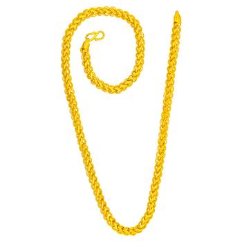 Saizen Dazzling Yellow Gold Chain For Men/Boys/Boyfriend/Husband & Unisex 3