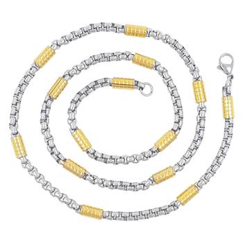 Saizen Ch191 Classic Dual Tone Anchor Chain With Smooth Finish Gold-Plated Plated Stainless Steel Chain 1