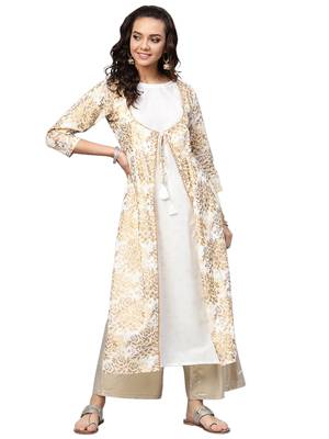 Off White women's Straight Cotton Kurta 1
