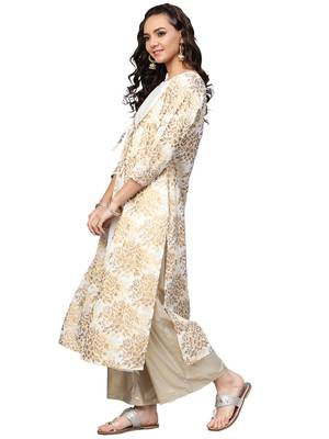 Off White women's Straight Cotton Kurta 2