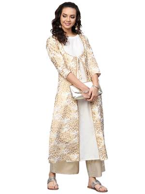 Off White women's Straight Cotton Kurta 4