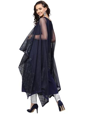 Women's A-Line, Double Layerd Crepe Kurta 3
