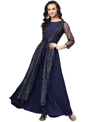 Women's Flared Crepe Kurta 1