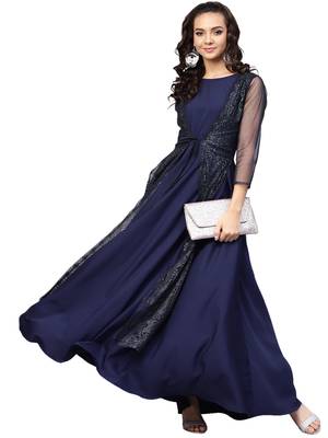 Women's Flared Crepe Kurta 4