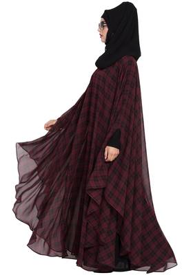 Mushkiya Black & Maroon Irani Kafatn In Dual Layer 7