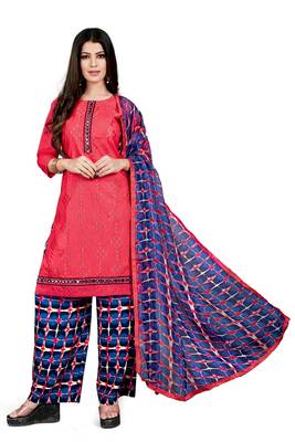 Pink printed cotton salwar 1