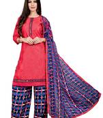 Pink printed cotton salwar