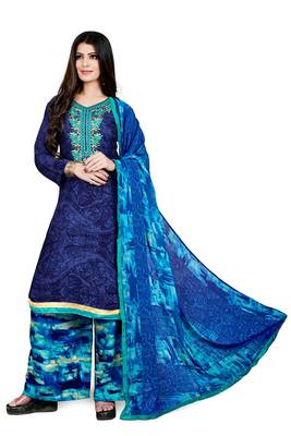 Blue printed cotton salwar 1