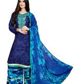 Blue printed cotton salwar