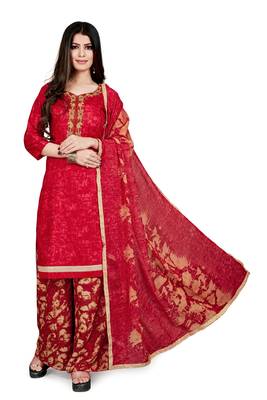 Red printed cotton salwar 1