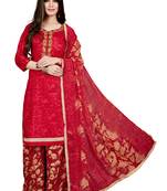 Red printed cotton salwar