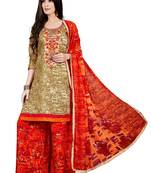 Cream printed cotton salwar