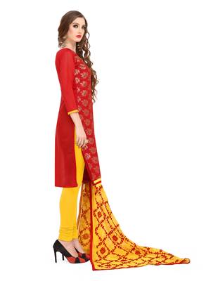 Red Woven Salwar With Dupatta 2