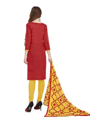 Red Woven Salwar With Dupatta 3