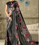 Silver embroidered Lycra saree with blouse