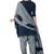 Navy Blue & Grey Printed Women's Unstitched Salwar Suits dress material with Dupatta