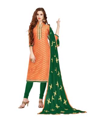 Orange Woven  Salwar With Dupatta 1