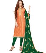 Orange Woven  Salwar With Dupatta
