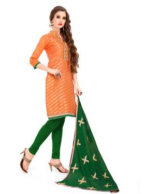 Orange Woven  Salwar With Dupatta 2
