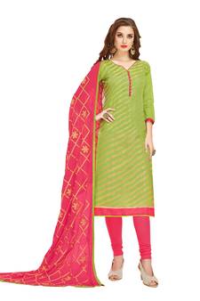 Green Woven  Salwar With Dupatta