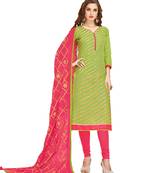 Green Woven Salwar With Dupatta