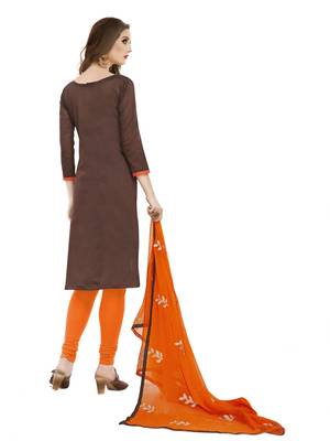 Brown Woven Salwar With Dupatta 3