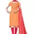 Peach Embroidered Cotton Salwar With Dupatta