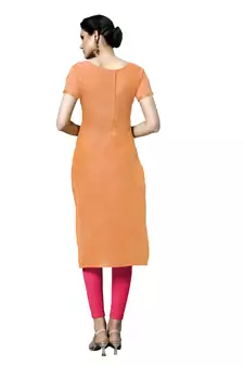 Peach Embroidered Cotton Salwar With Dupatta