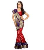 Multicolor Printed Art Silk Saree With Blouse