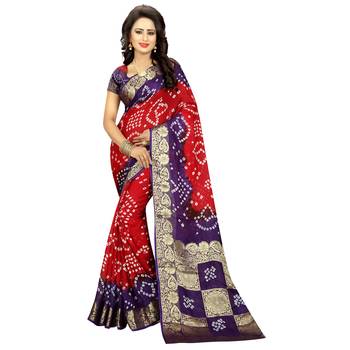 Multicolor Printed Art Silk Saree With Blouse 2