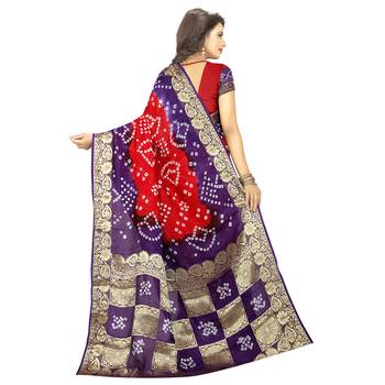 Multicolor Printed Art Silk Saree With Blouse 4