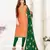 ORANGE EMBROIDERED BANARASI COTTON UNSTITCHED SALWAR SUIT WITH DUPATTA