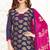 Navy-blue jacquard banarasi salwar