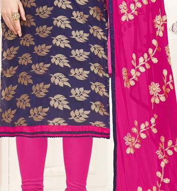 Navy-blue jacquard banarasi salwar 3