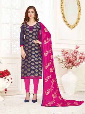 Navy-blue jacquard banarasi salwar 1