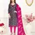 Navy-blue jacquard banarasi salwar