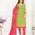 Green woven banarasi unstitched salwar with dupatta