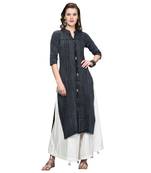 Black plain denim kurti