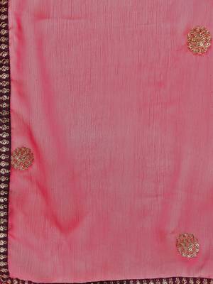 Purple Silk Georgette Embroidered Anarkali With Dupatta 4