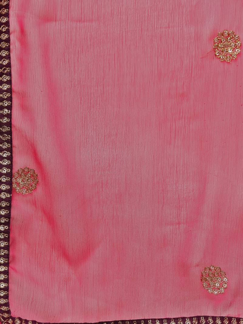 Purple Silk Georgette Embroidered Anarkali With Dupatta