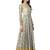 Green Satin Floral Print Anarakali With Dupatta