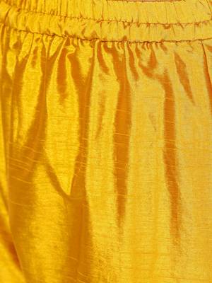 Mustard Art Silk Embroidered Anarkali Suit Set 5