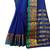 Blue plain cotton silk saree with blouse